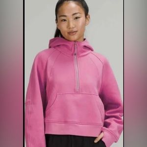 Lululemon pink blossom 1/2 zip hoodie